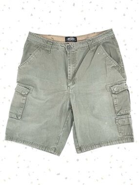 Rugged Wear Cargo Shorts Olive Khaki Green Thrashed Summer Job Workwear Size 36